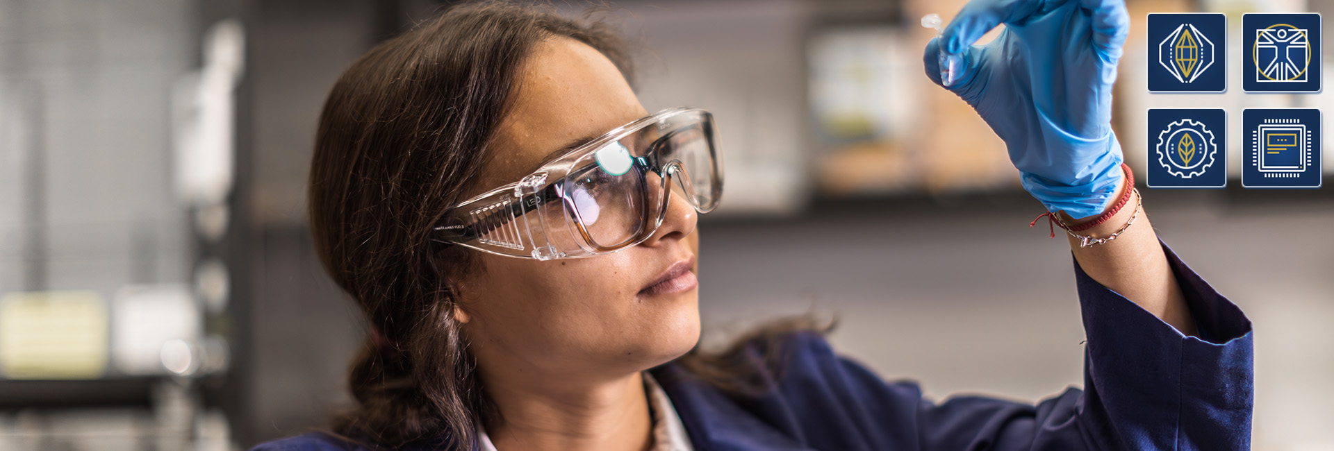  Diana Al Husseini, a postdoctoral researcher in Dr. Gerry Coté's PATHS-UP lab at Texas A&M University, carefully examines a sample in the lab