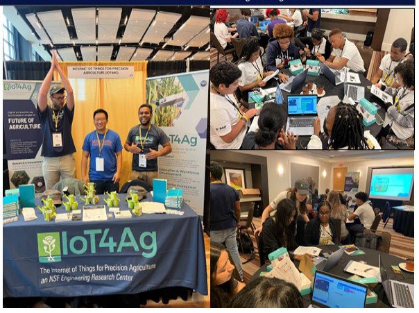 NSF IoT4Ag representatives brought the Center’s spirit to their 2023 MANRRS booth, and their coding and robotics workshop was a hit. 