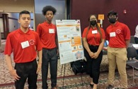 A high school team presenting a wearable prototype at the 2022 Wearable Device Challenge.