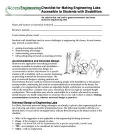 Checklist for making engineering labs accessible to students with disabilities.