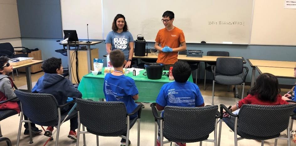 Students presenting at NASCENT's STEM Fest at the Texas School for the Blind and Visually Impaired.